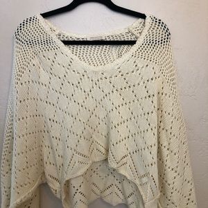 UO ivory cropped knit sweater